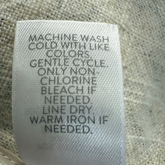 J. Jill Desert Bloom Linen Rayon Blazer Flax Beige Green Floral SZ S - Picture 7 of 8